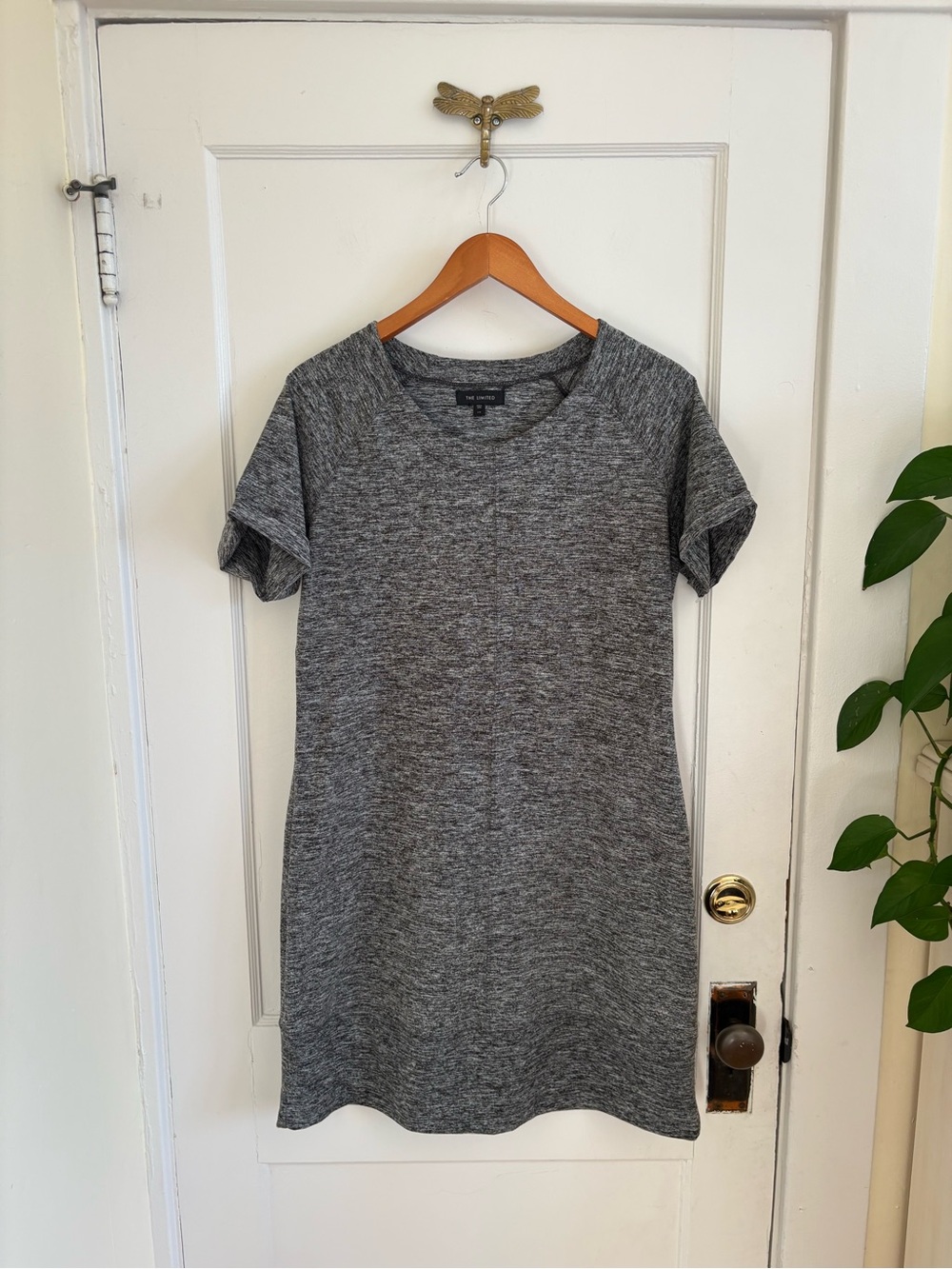 The Limited Gray Crew Neck Tshirt Dress Large
